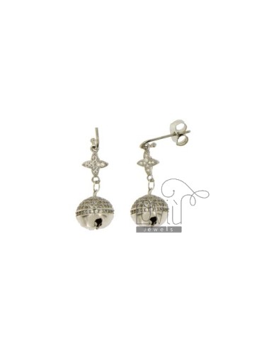 Earrings with flower and...