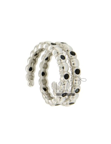 Snake ring with half ball...