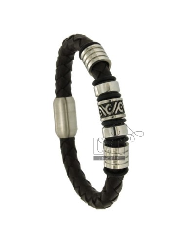 Bracelet in leather braided...