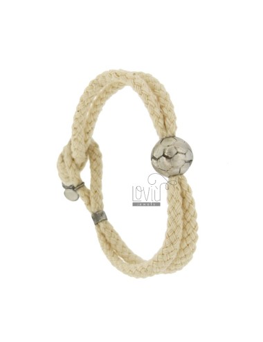 Bracelet cord ivory with...