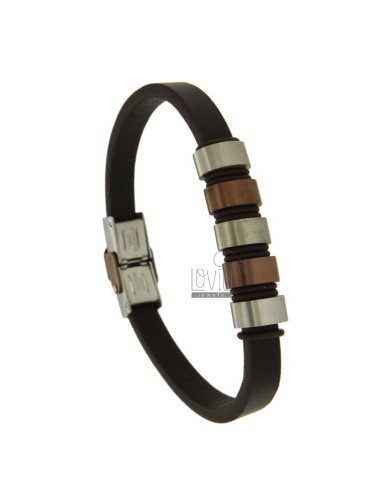 Bracelet brown leather and...