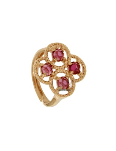 Adjustable ring with flower...