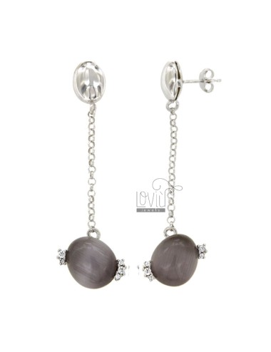 Pendant earrings with rolo...