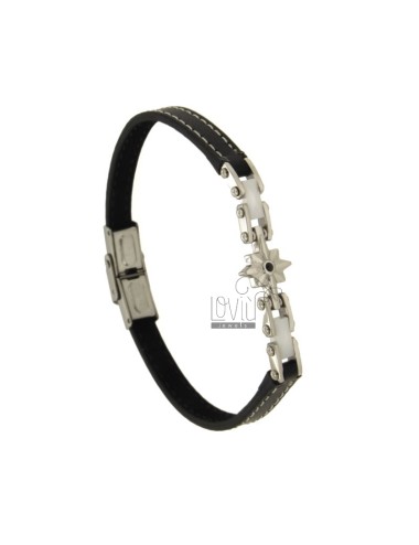 Black leather bracelet vent...