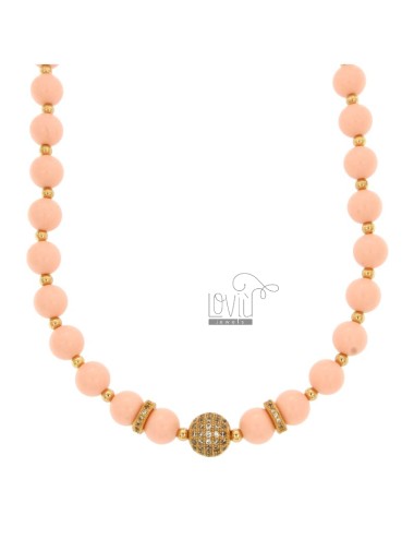 Necklace with pink coral...