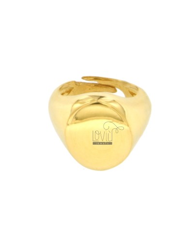 Golden oval ring in golden...