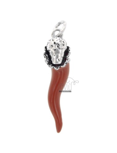 Horn pendant 43x9 mm with...