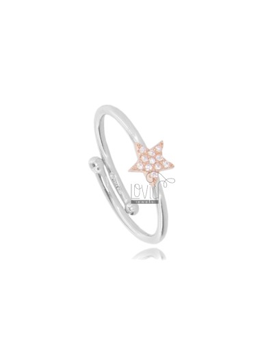 Rhodium-plated ring with...