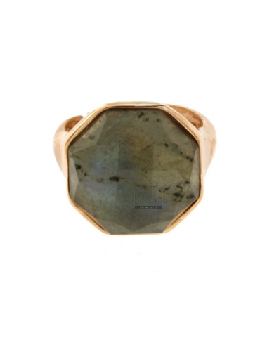 Octagonal ring with natural...