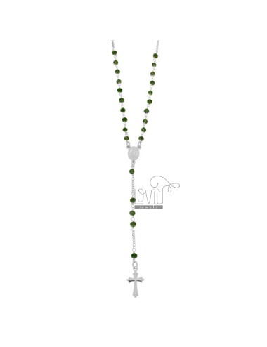 Rosary necklace with green...