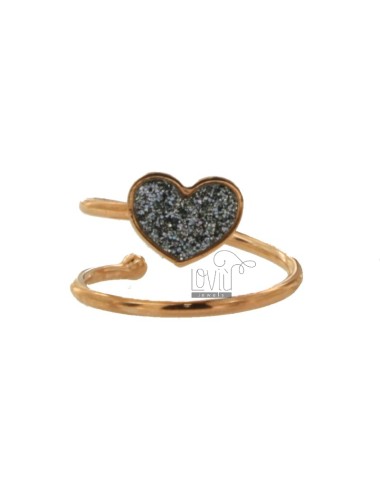 Snake ring with heart in...
