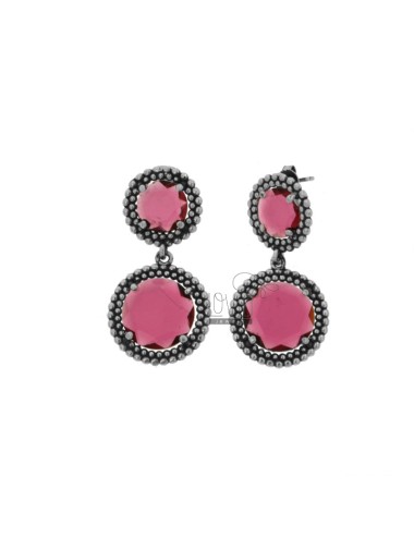 Earrings double round with...