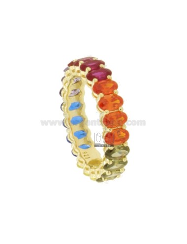 Ring with rainbow oval...