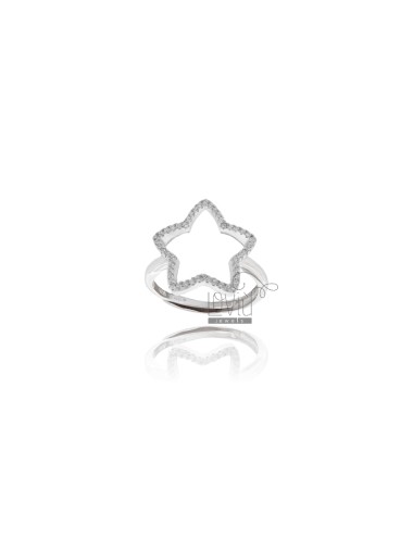 Star ring silver rhodium...