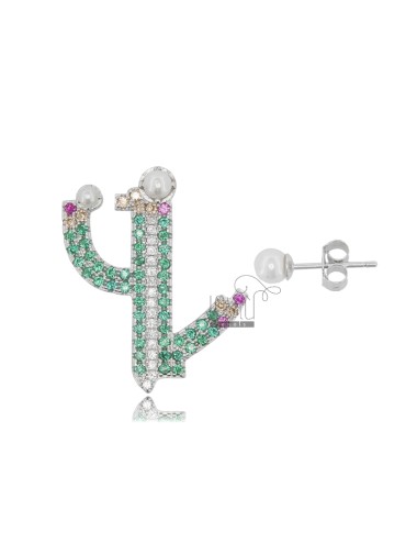 Cactus earrings in silver...