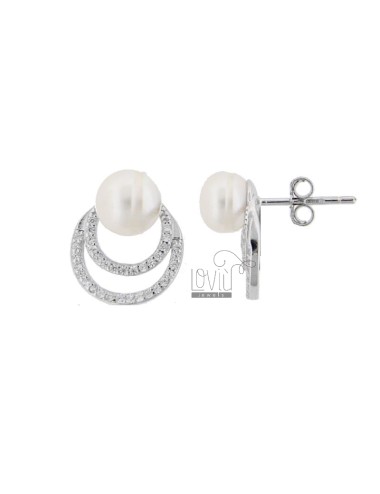 Lobo earrings with pearl...