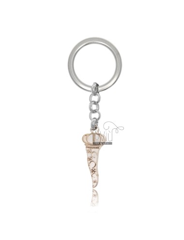 Key ring with horn with...