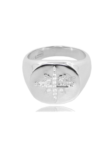 Oval ring with wind rose...