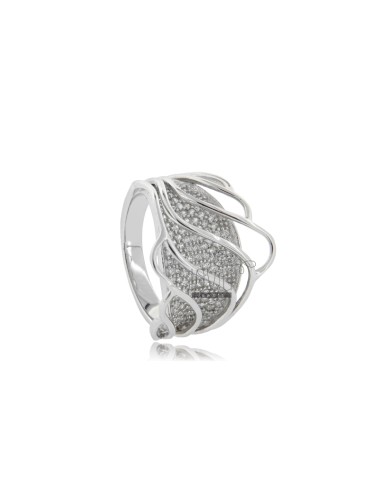 Band ring in rhodium-plated...