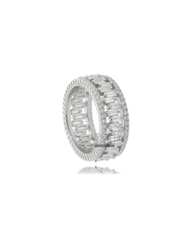 Band ring in rhodium-plated...