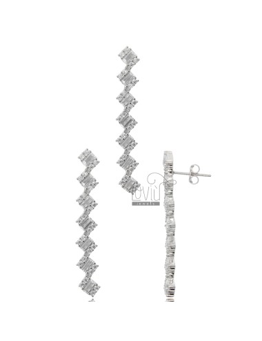 Rhodium-plated earrings and...