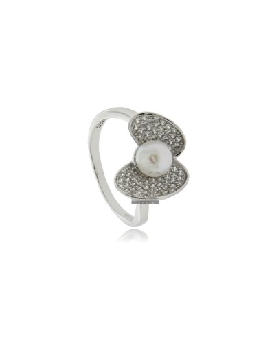Heart ring with pearl mm 6...
