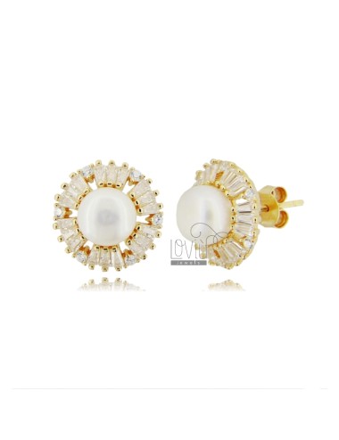 Lobe earrings with pearl mm...