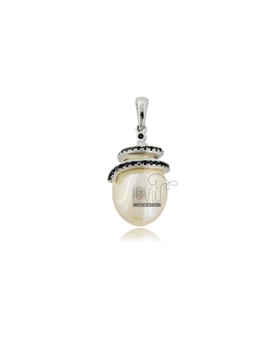 Pendant with drop pearl mm...