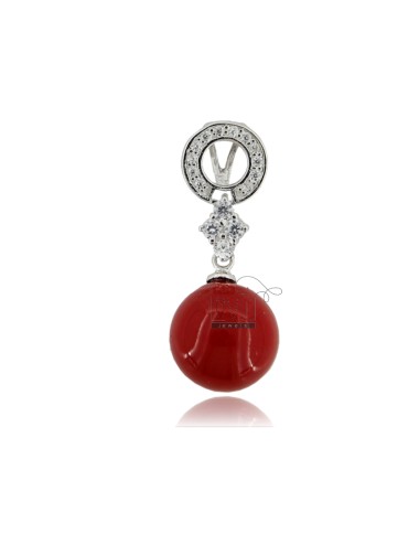 Pendant with red coral...