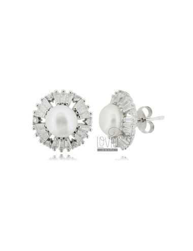 Lobe earrings with pearl mm...