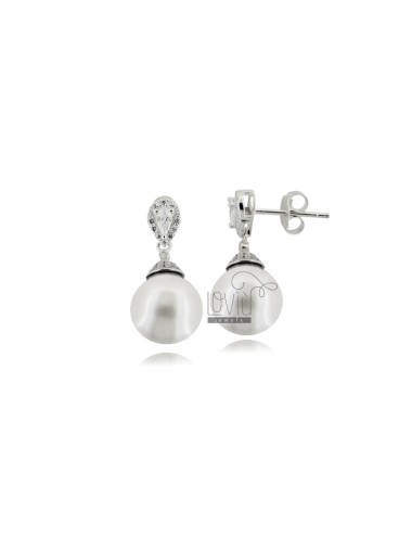 Pendant earrings with pearl...