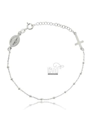 Cable rosary bracelet with...