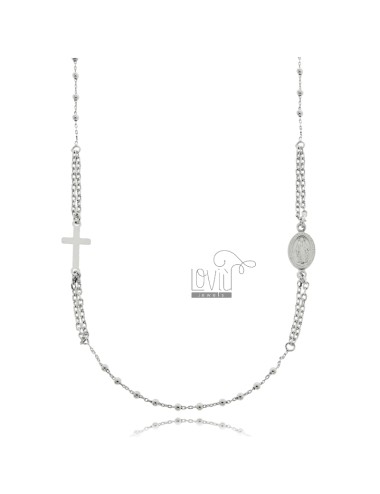 Cable rosary necklace with...