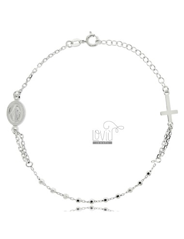 Cable rosary bracelet with...