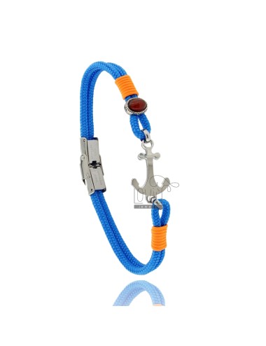 Bracelet in light blue rope...