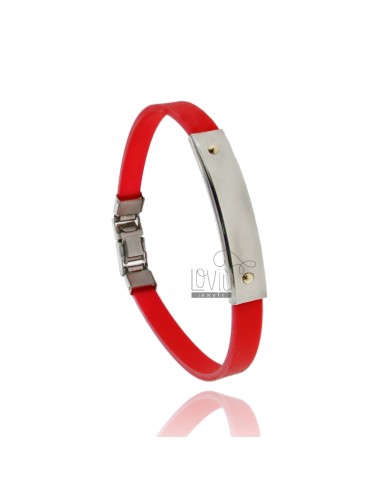 Red rubber bracelet with...
