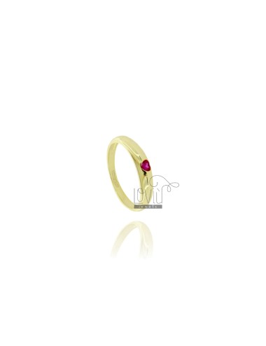 Ring with red zircon heart...