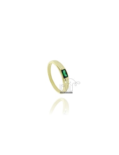 Ring with green rectangular...