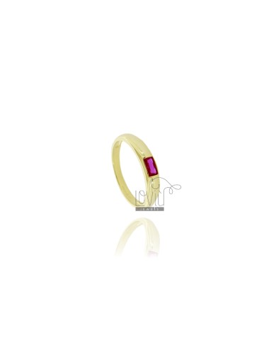 Ring with rectangular red...