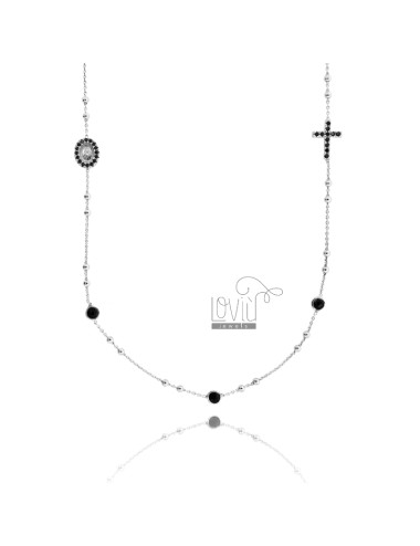 Round rosary necklace with...
