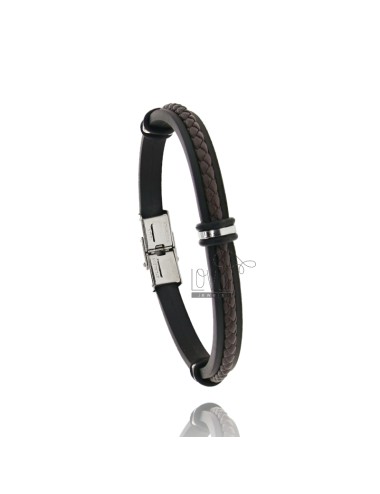 Rubber bracelet with brown...