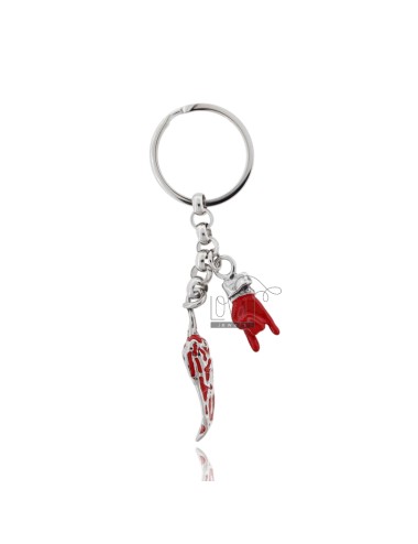 Key ring with hand horn and...