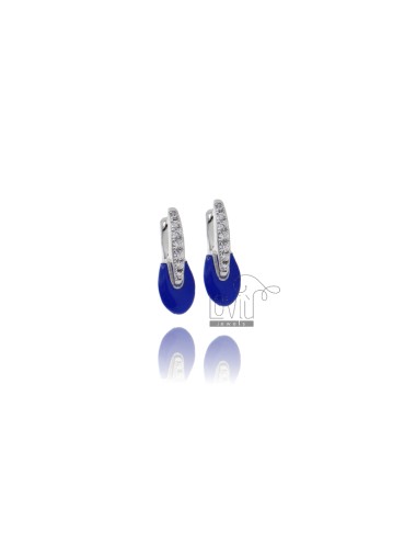 Earrings with oval silver...