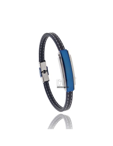 Bracelet with plate in blue...