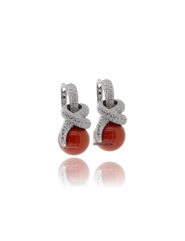 Nodo earrings with red...