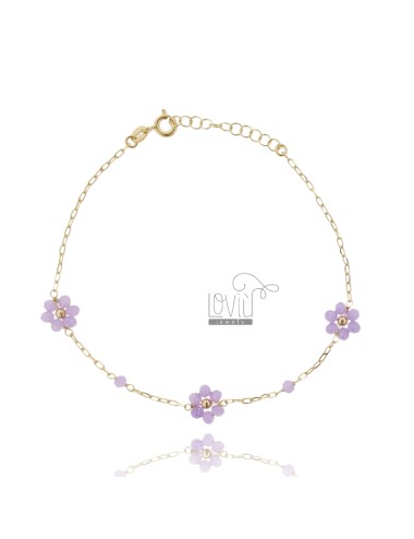 Anklet with flowers and...