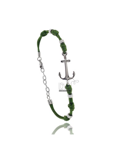 Green rope bracelet with...
