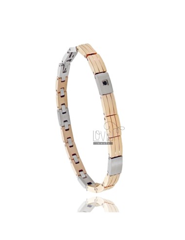Two-tone steel bracelet and...