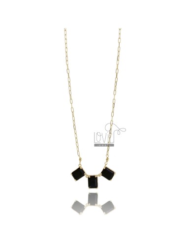 Necklace with 3 rectangular...