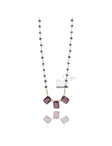 Necklace with 3 purple...
